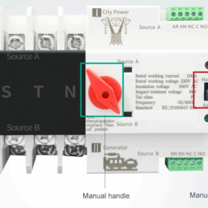 Switch de Transferencia Automática Para redes de 4P 380 Vac 100 A a Riel Din