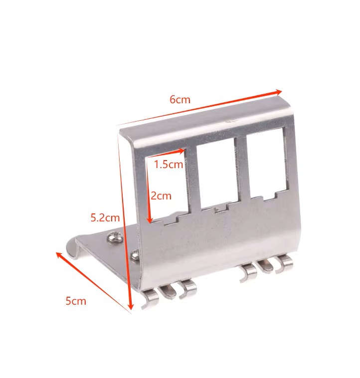 Adaptador Rj45 Keystone a riel DIN de 3 posiciones - Imagen 3