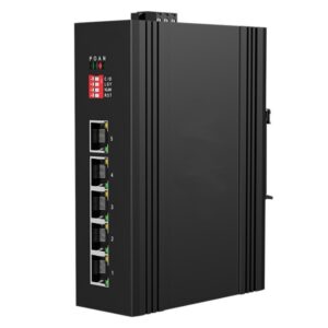 Switch Ethernet Industrial No Administrable 5 puertos PoE 10/100/1000 Mbps Base-T IP40 a Riel DIN