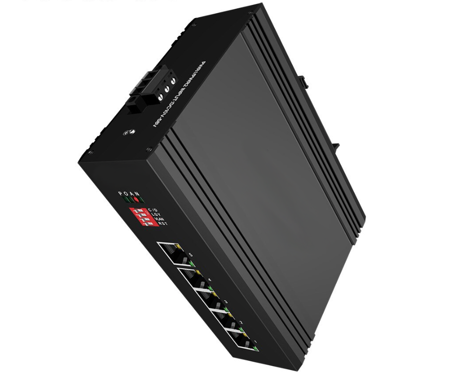 Switch Ethernet Industrial No Administrable 5 puertos PoE 10/100/1000 Mbps Base-T IP40 a Riel DIN - Imagen 3