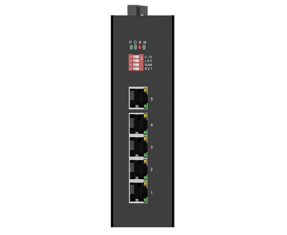 Switch Ethernet Industrial No Administrable 5 puertos PoE 10/100/1000 Mbps Base-T IP40 a Riel DIN - Imagen 4