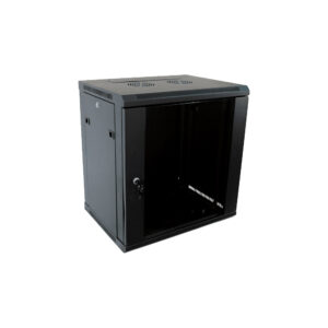 Rack De Datos Mural 600x600 18U Negro Con Ventilador y Bandeja