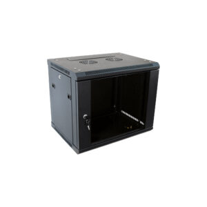Rack De Datos Mural 600x450x370 6U Negro Con Ventilador y Bandeja